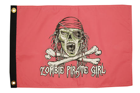 Pirate Girl Zombie Flag