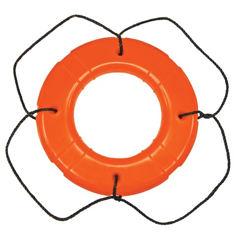Orange with White Rope Taylor Made Products 383 30 Life Ring 